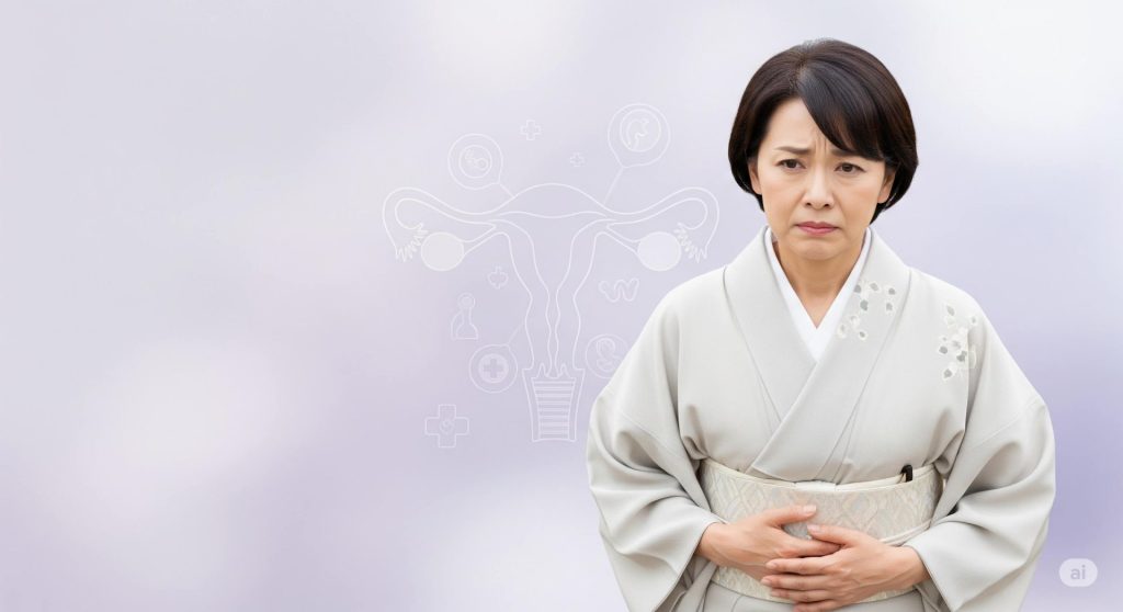 夏バテによる健康不良を心配する日本人女性