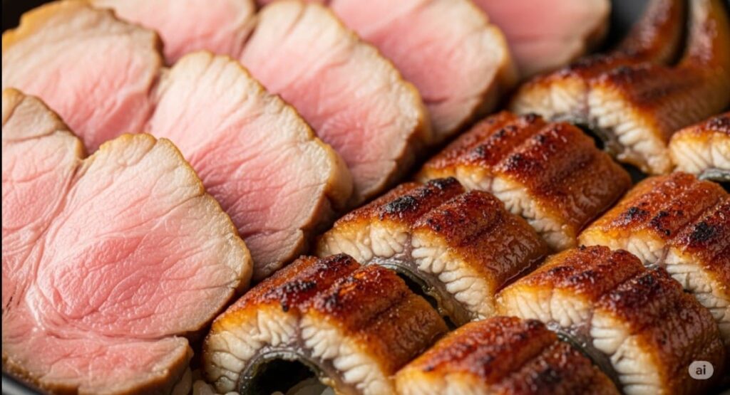 夏バテの疲労回復に効果的な豚肉と鰻の画像