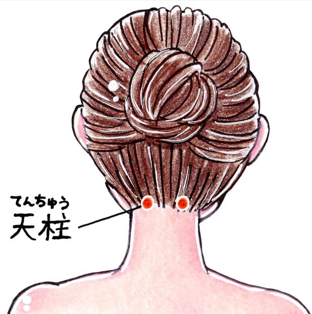 つぼ「天柱(てんちゅう)」のイラスト