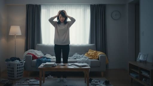 生理前のイライラで、感情のコントロールができずに悩む女性。