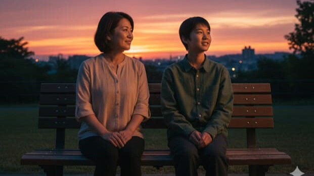 起立性調節障害と向き合い、親子で未来について語り合う希望のイメージ。
