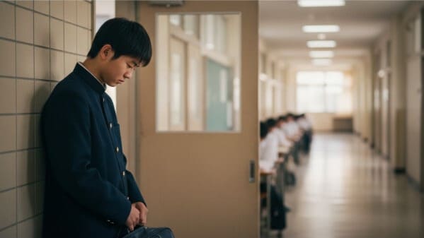 欠席日数が多く、教室に入れない起立性調節障害の生徒。