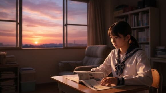 大学進学について、希望と不安を抱えながら考える起立性調節障害の学生。