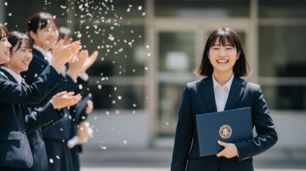 起立性調節障害を乗り越え、大学の卒業式を迎えた学生。