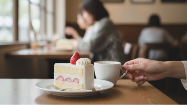 逆流性食道炎のために、コーヒーを飲むのを躊躇する様子。