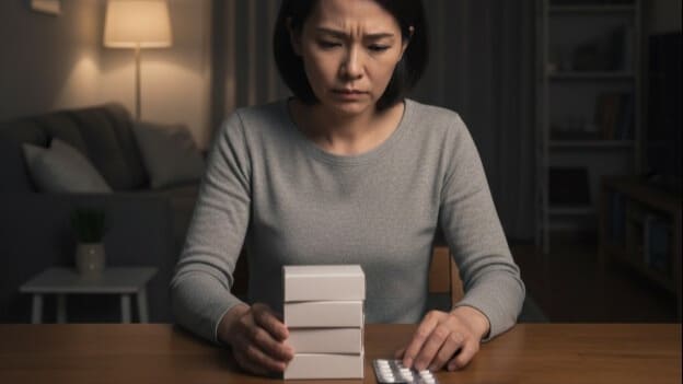 逆流性食道炎に対して、ファモチジンなど複数の胃薬を試しても効果がなく、困り果てている女性。
