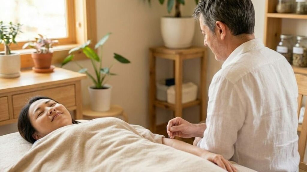 やり過ぎない、やさしいケアで本来の健やかさを取り戻す浜崎鍼灸整骨院の施術風景