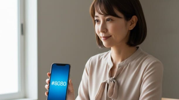 安全運転相談窓口#8080に電話で相談する様子