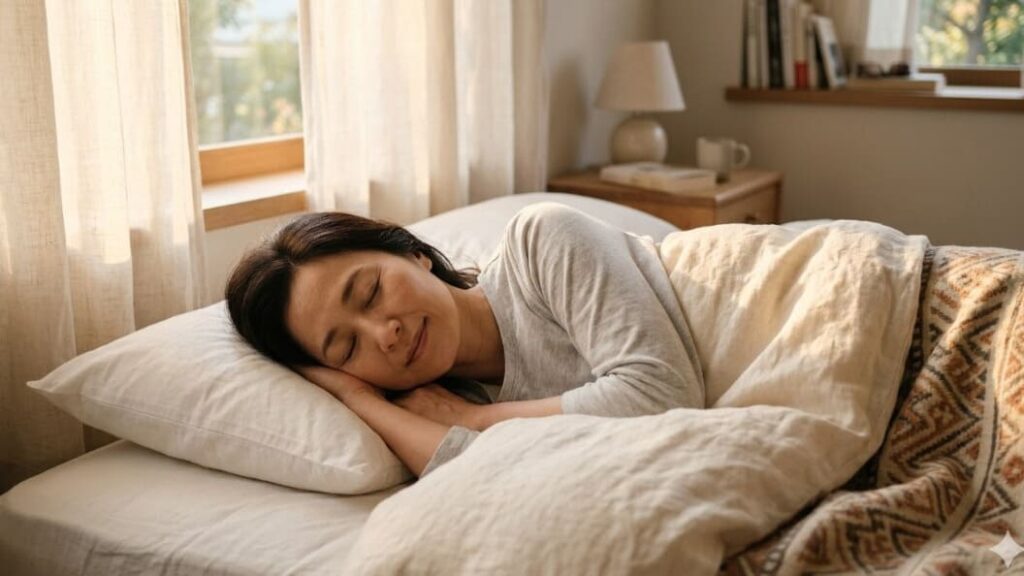 顔面神経麻痺の回復期に質の高い睡眠をとる40代日本人女性